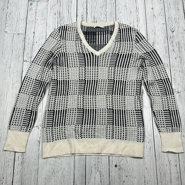 Equipment White/Black Pattern Knit Sweater - Hers M