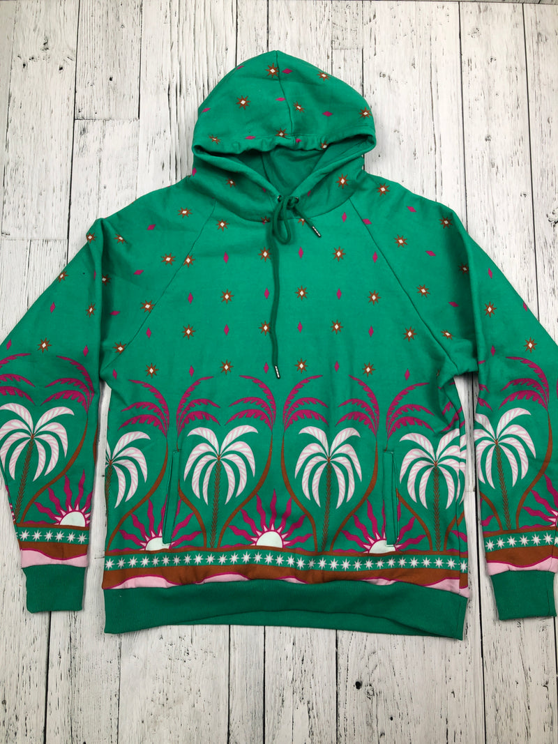 BeachRiot Anthropologie green patterned hoodie - Hers S