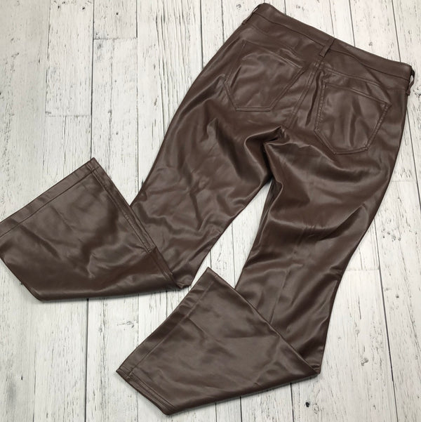 Hollister brown leather high-rise flared pants - Hers 11/L