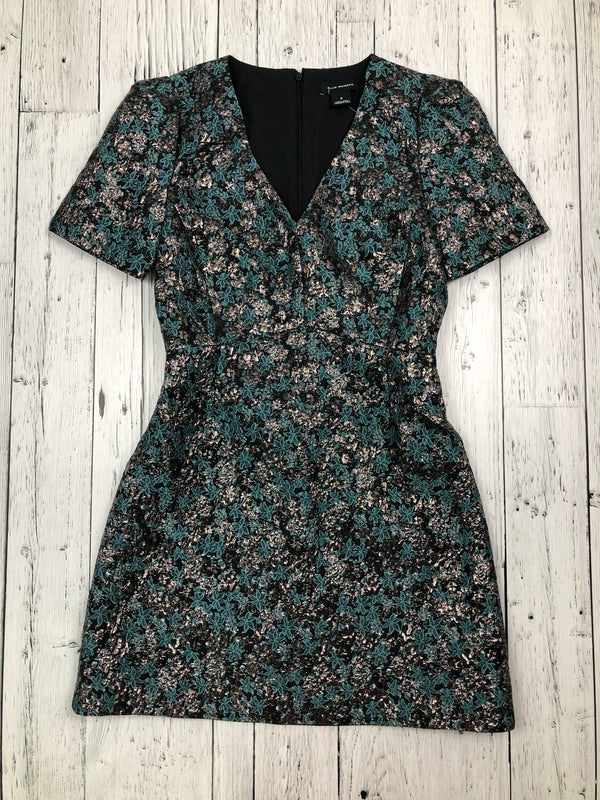 Club Monaco blue silver black floral dress - Hers XXS/0