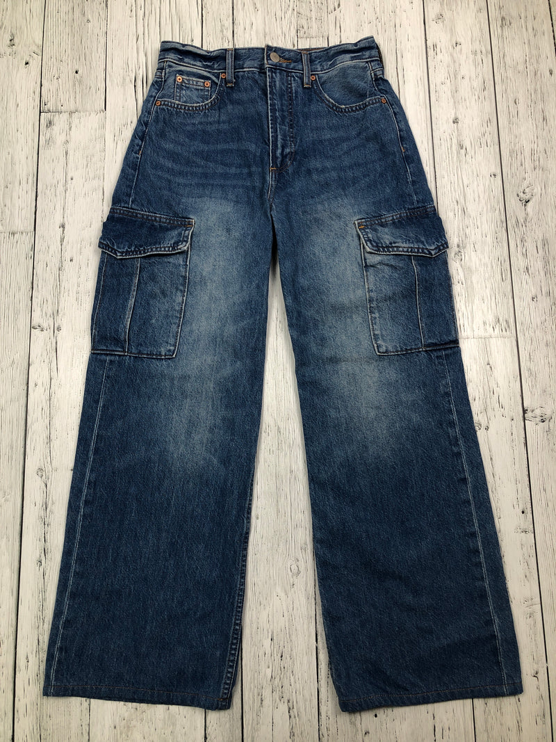 Denim Forum Aritzia  hi-rise wide blue jeans - Hers S/26