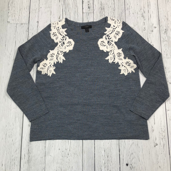 J.crew grey white lace sweater - Hers S