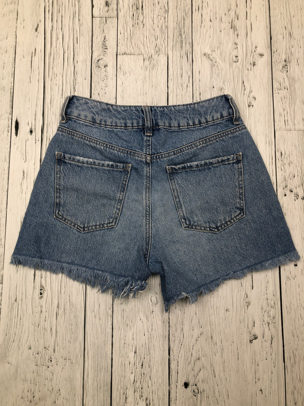 Garage blue distressed mom denim shorts - Hers 00/XXS