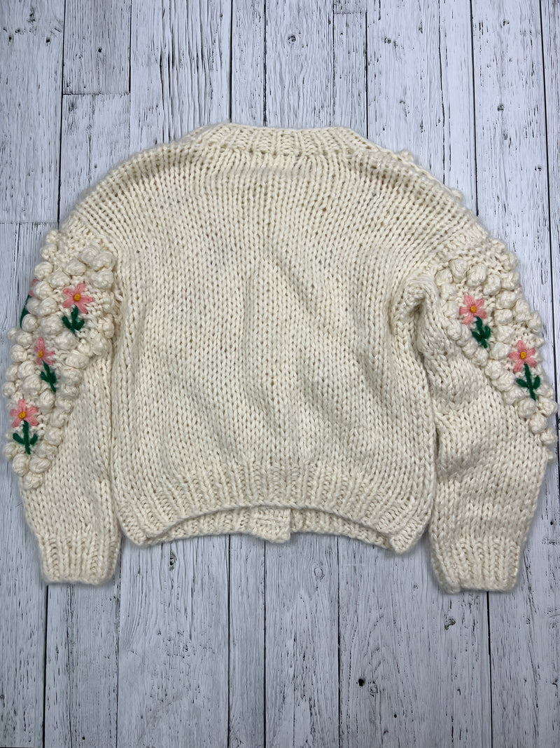 Chicwish white floral knitted sweater - Hers OS