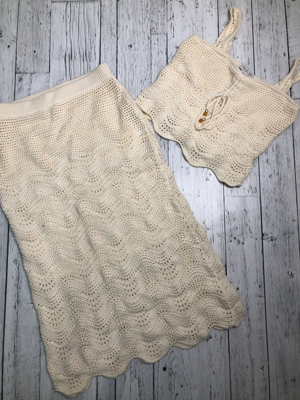 Rachel Zoe white knitted skirt/tank top set - Hers M