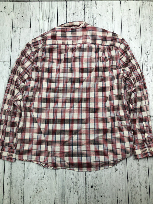 American Eagle red white plaid flannel - Hers XL