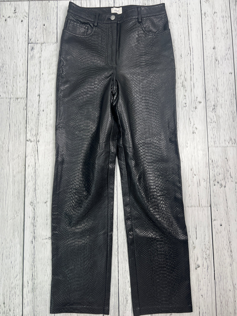 Wilfred Aritzia black patterned leather pants - Hers S/4