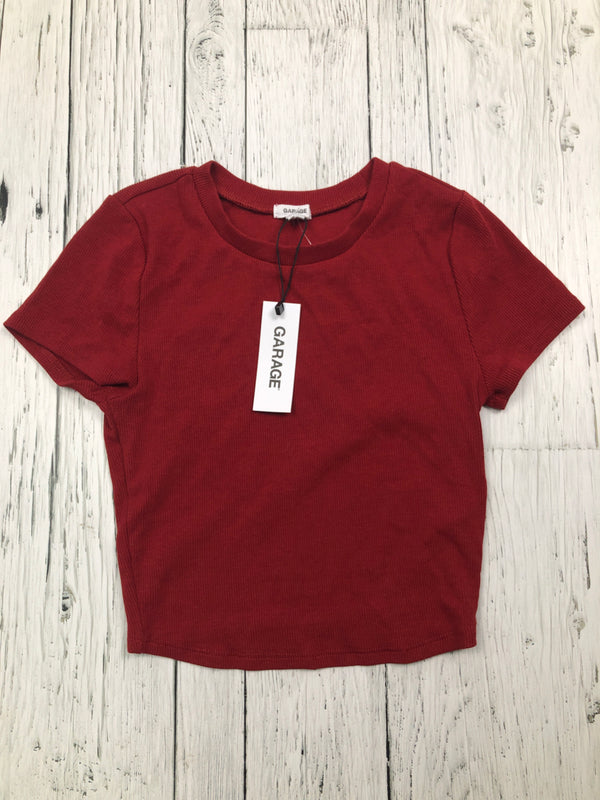 Garage red cropped t-shirt - Hers XS