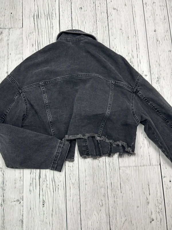 Garage black crop jean jacket - Hers S