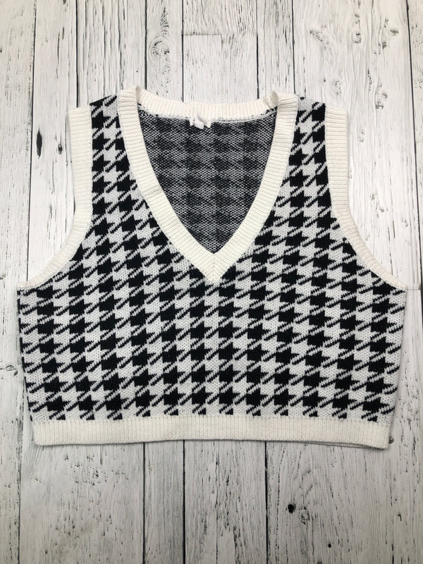 Garage black white patterned sweater vest - Hers L