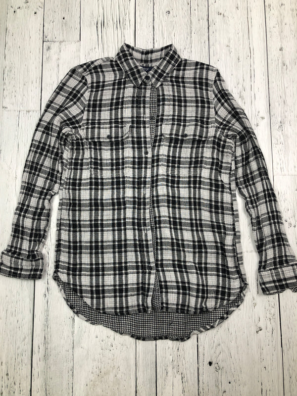 Madewell black white plaid flannel - Hers S