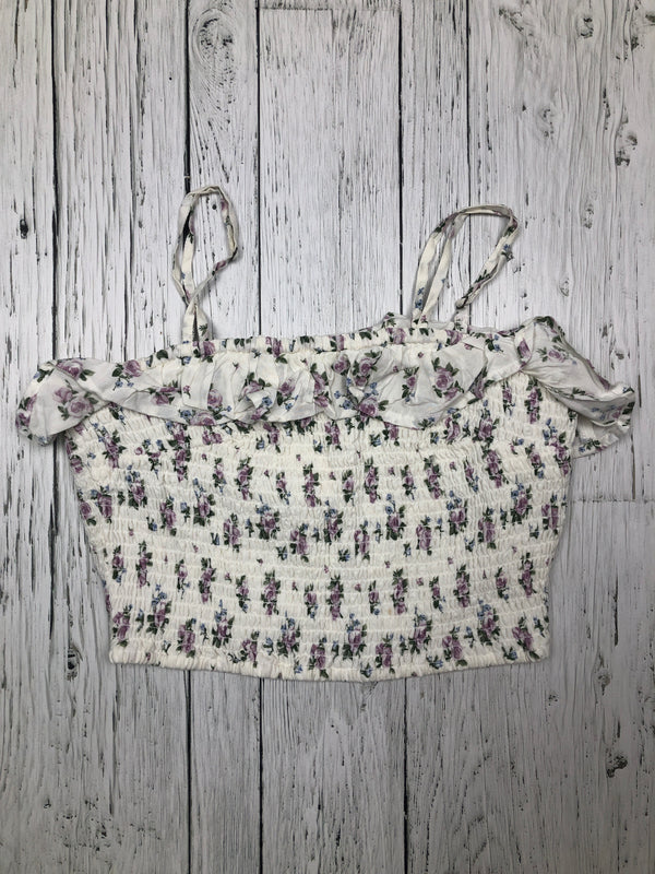 Hollister white floral tank top - Hers M