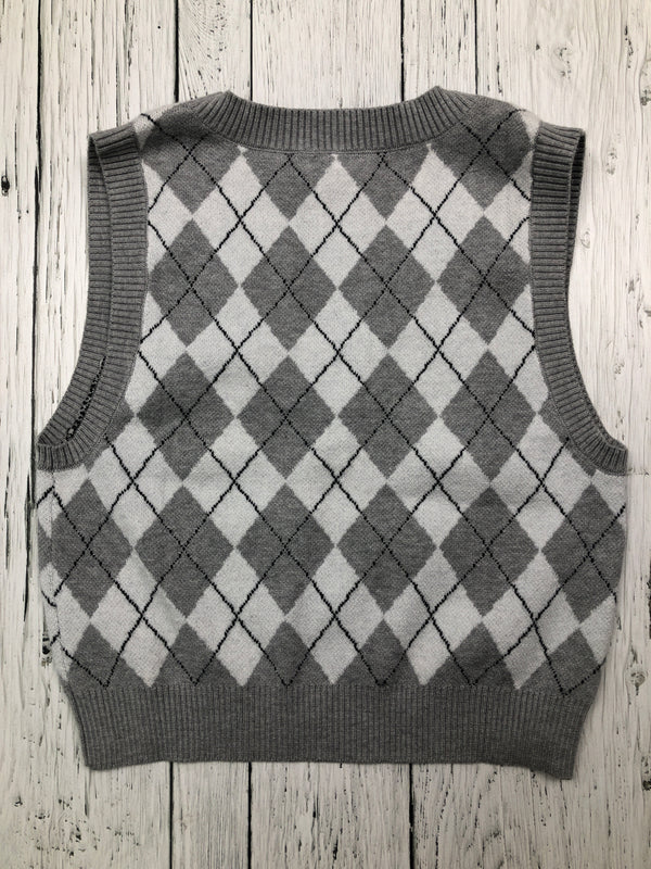 Garage grey white patterned sweater vest - Hers XS