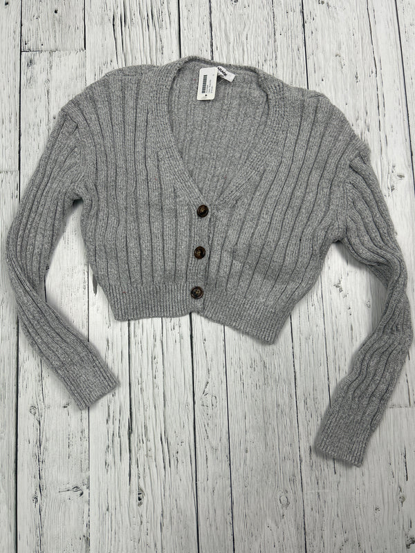 Garage grey knit crop cardigan - Hers XS