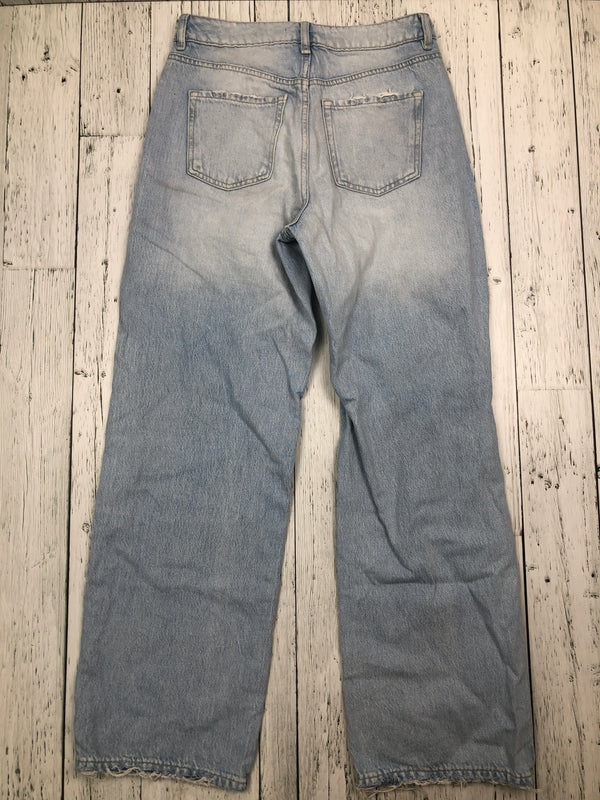 Garage blue distressed wide legged jeans - Hers S/27