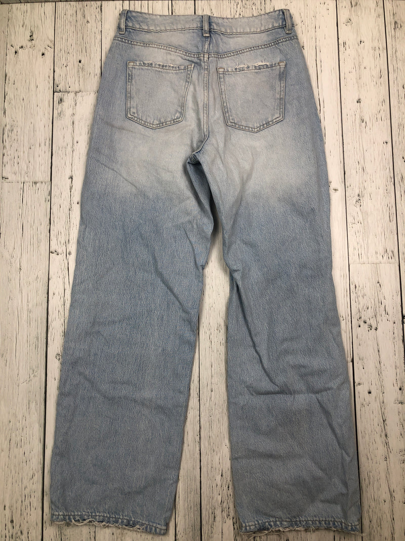 Garage blue distressed wide legged jeans - Hers S/27