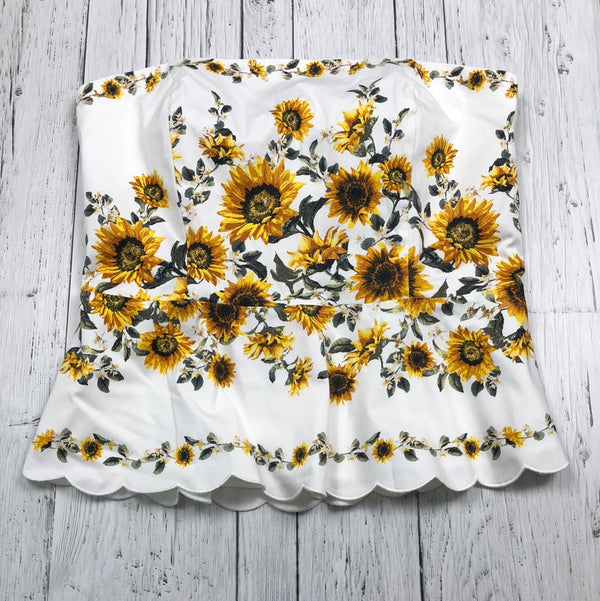 White House black market white yellow floral tube top - Hers M/10