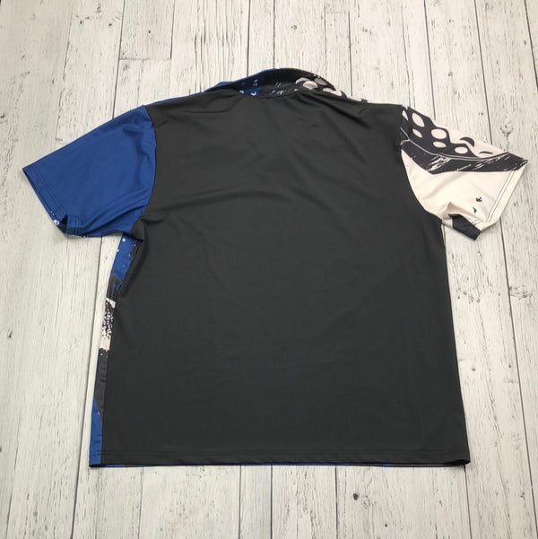 Cattoo Golf blue black white graphic shirt - His L
