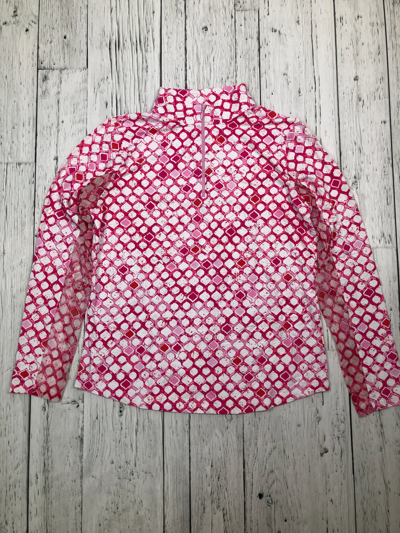 IBKÜL pink white patterned golf shirt - Hers M