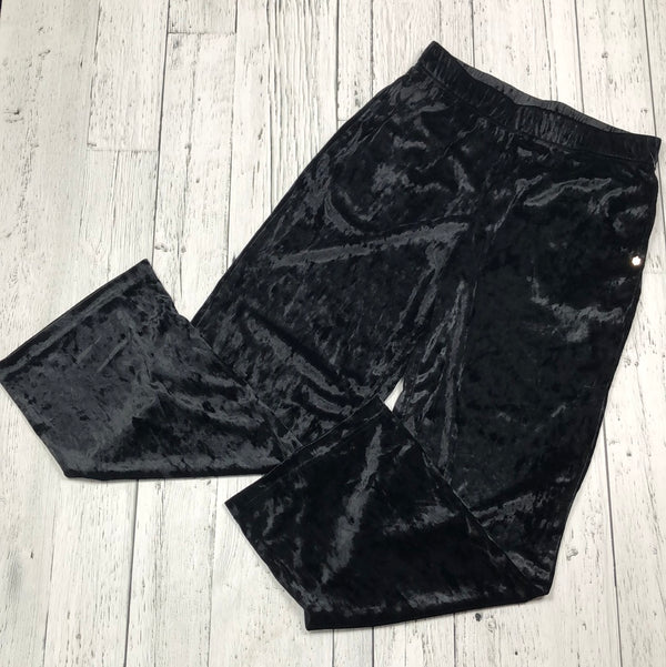 Fabletics black velour wide leg pants - Hers M