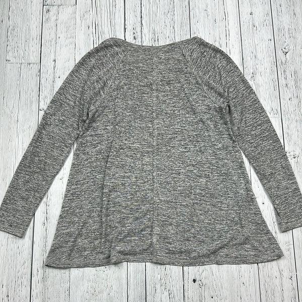 Hollister Grey Heathered Long Sleeve Shirt - Hers L