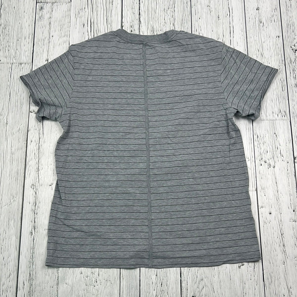 lululemon grey striped t shirt - Hers S/6