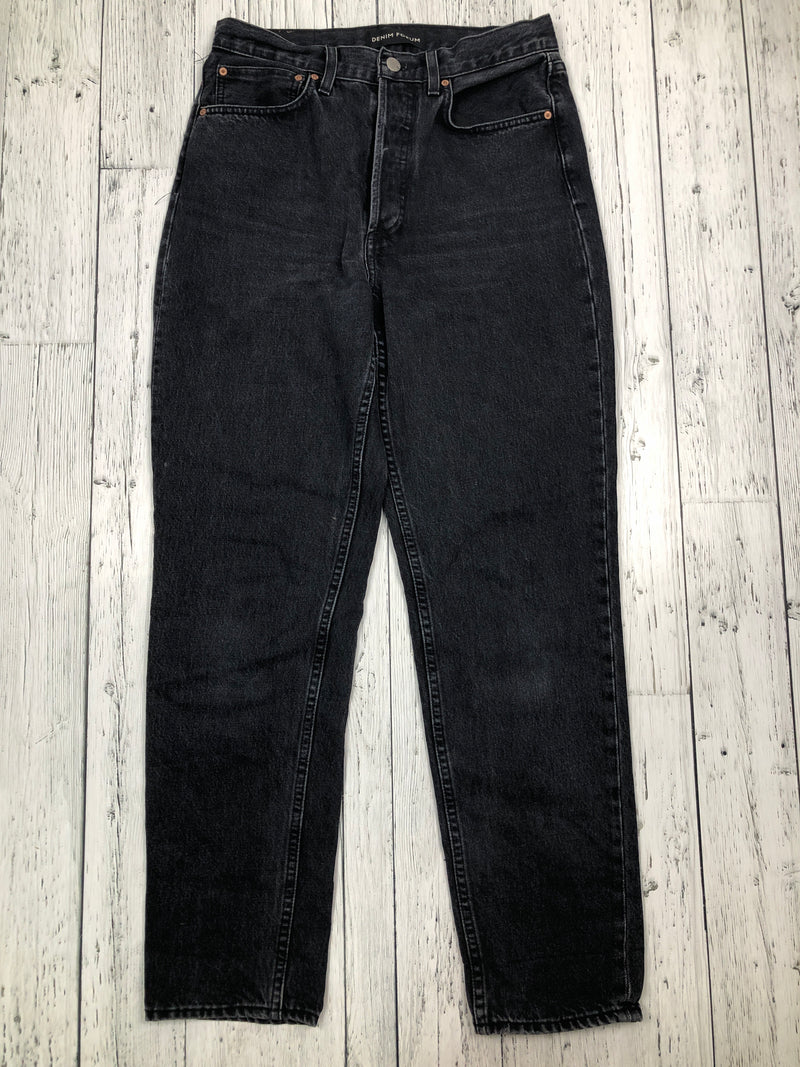 Denim Forum high rise loose black jeans - Hers S/27