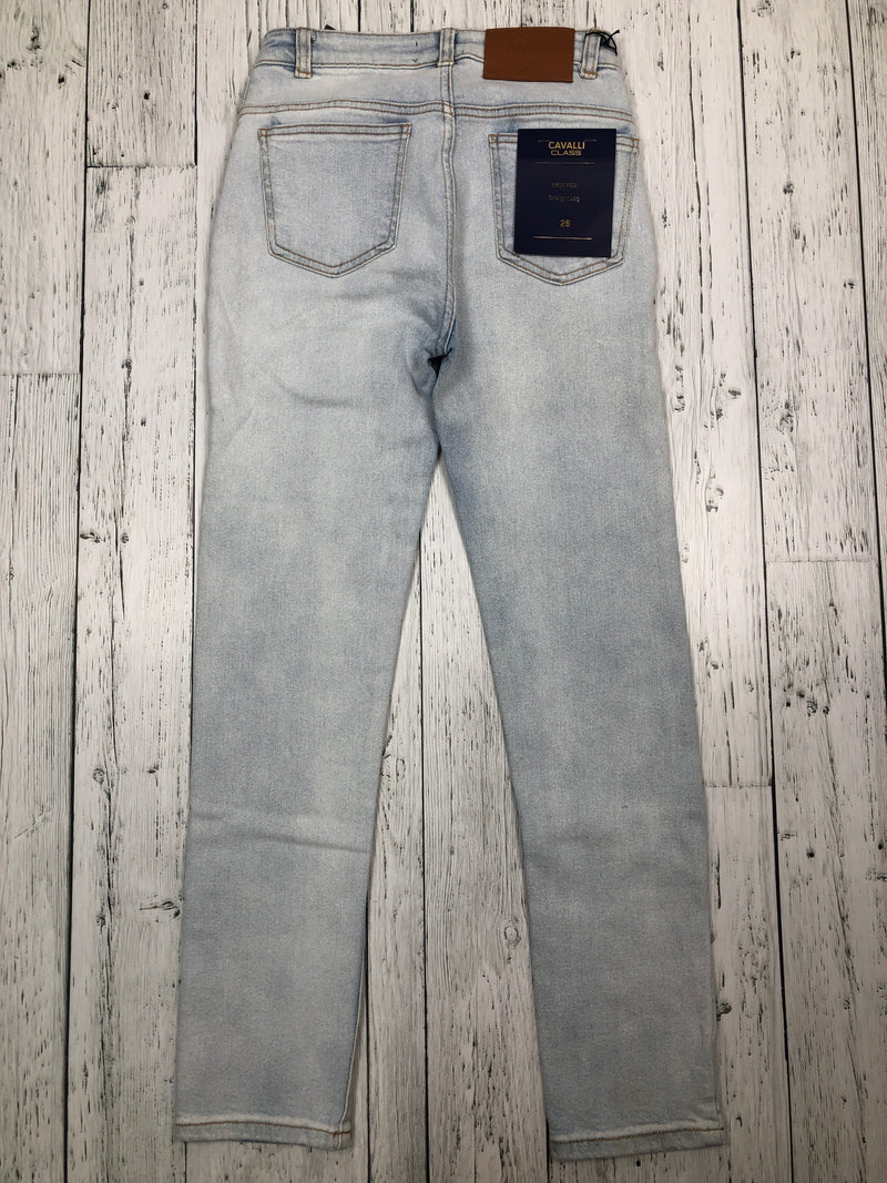 Cavalli class blue high rise straight leg jeans - Hers XS/26