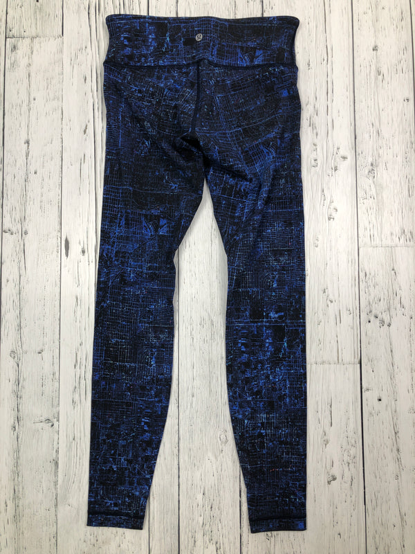 lululemon black blue leggings - Hers S/6