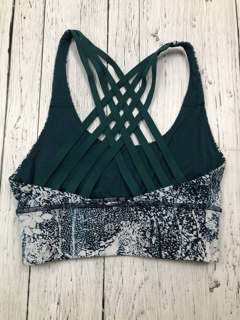 lululemon green white patterned sports bra - Hers XS/2