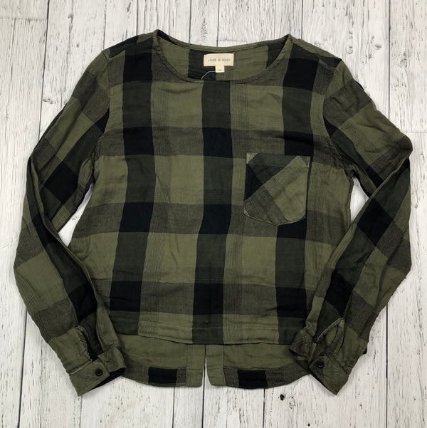 Cloth & stone green black plaid shirt - Hers M