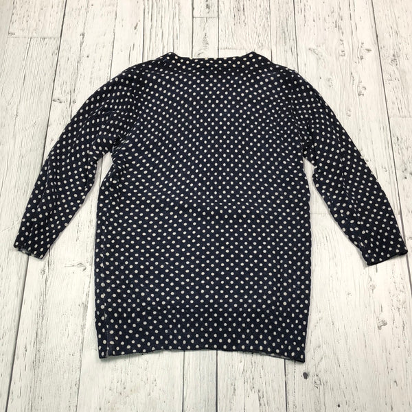 J.crew navy white polka dot patterned shirt - Hers S