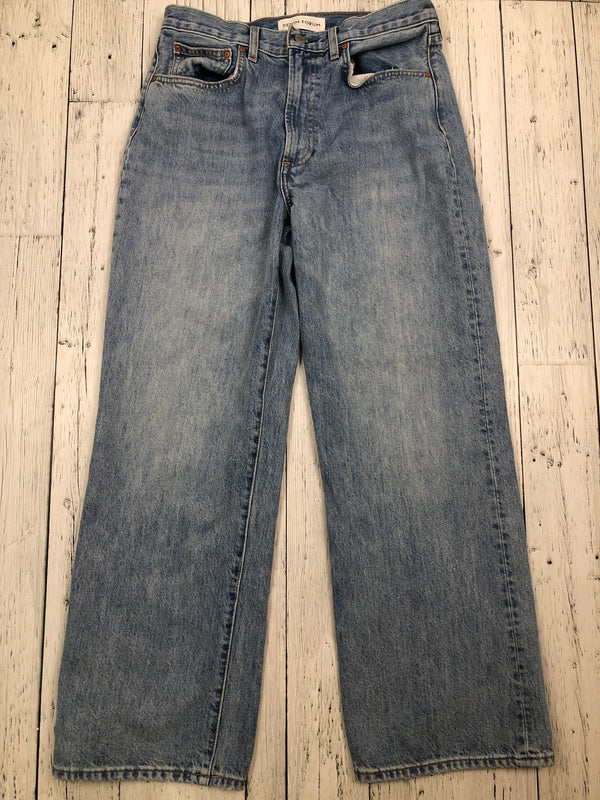 Denim Forum blue farrah hi-rise wide leg jeans - Hers M/30