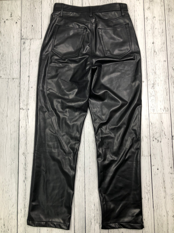 Abercrombie&Fitch black 90s straight ultra high rise leather pants - Hers S/28