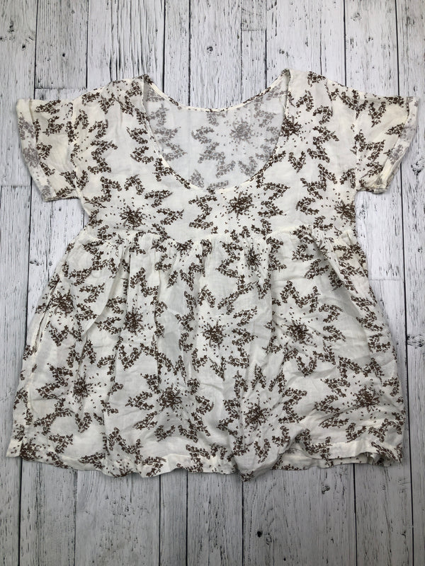 Free People white brown floral shirt - Hers S