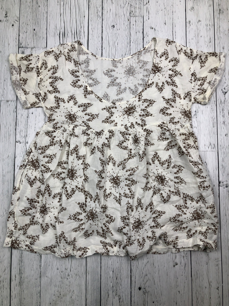 Free People white brown floral shirt - Hers S