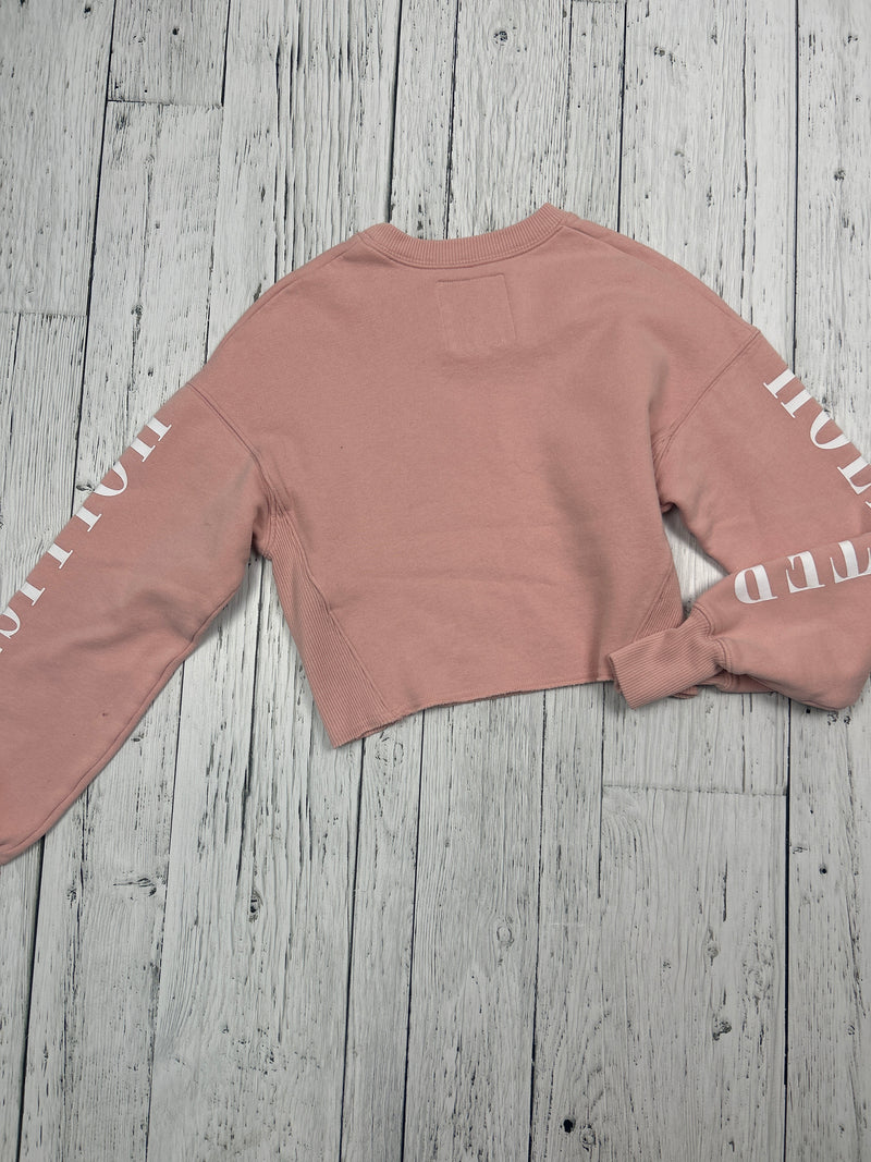 Hollister pink crop crew neck - Hers XXS