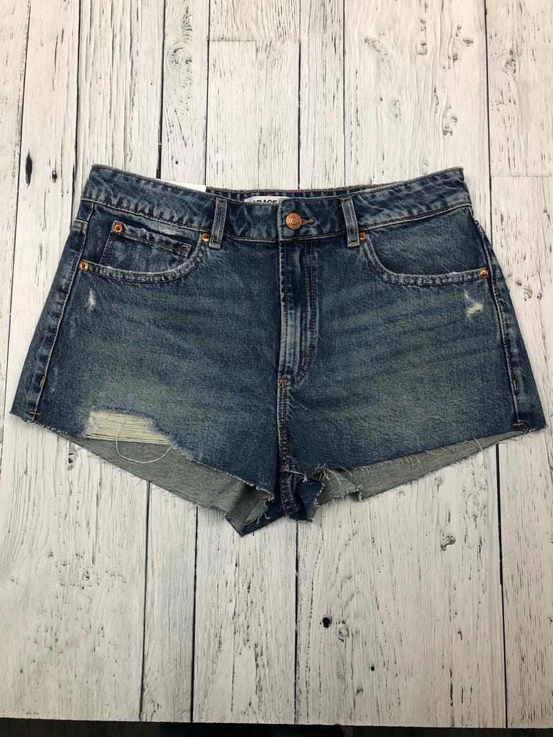 Garage festival blue distressed jean short - Hers M/29
