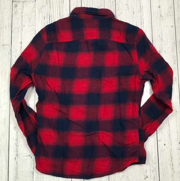 Hollister red blue plaid flannel - His S