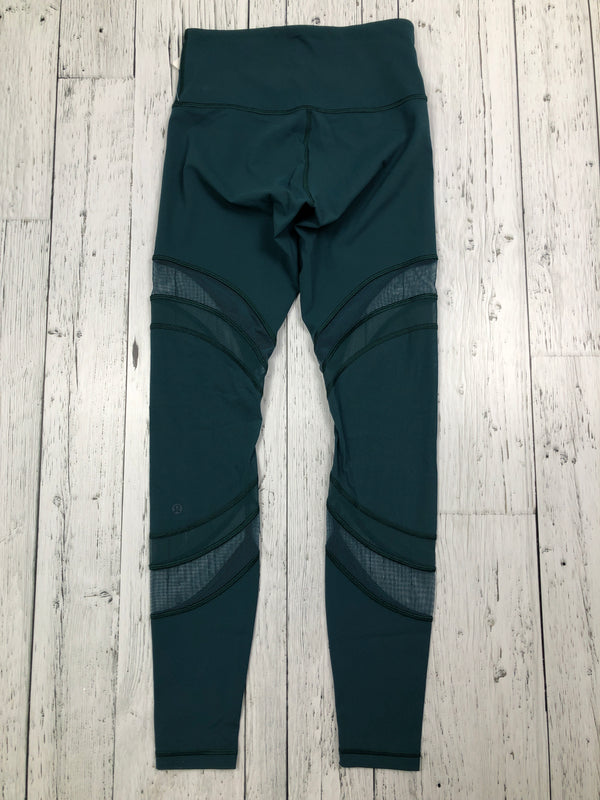 lululemon green patterned mesh leggings - Hers S/6