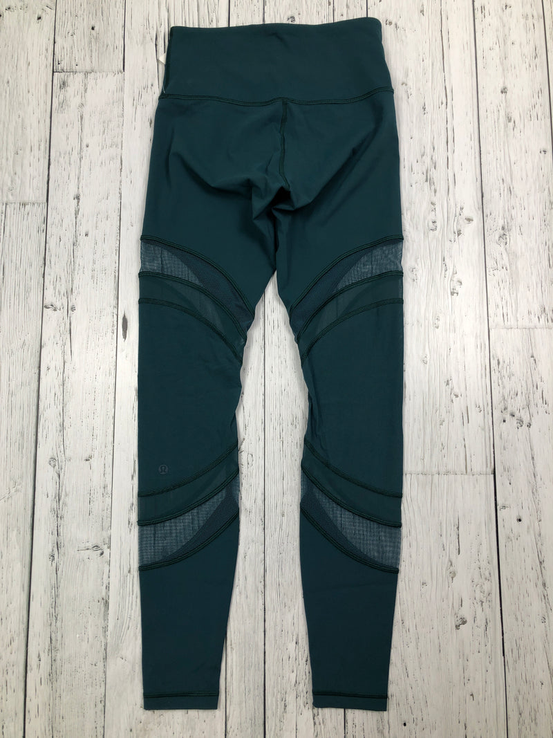 lululemon green patterned mesh leggings - Hers S/6