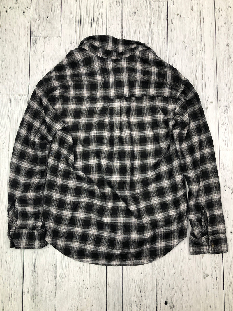 Hollister black white plaid flannel - Hers XS