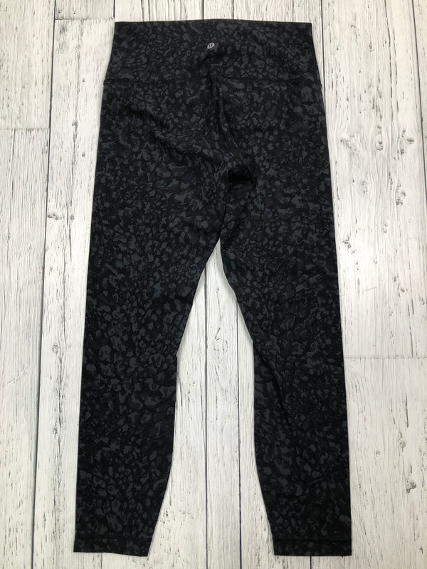 lululemon black patterned leggings - Hers M/8