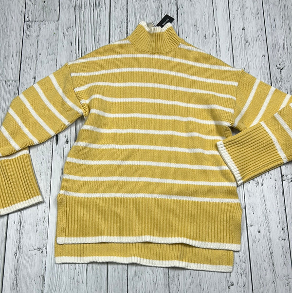 Rw&Co yellow/white stripe knit sweater - Hers XXS
