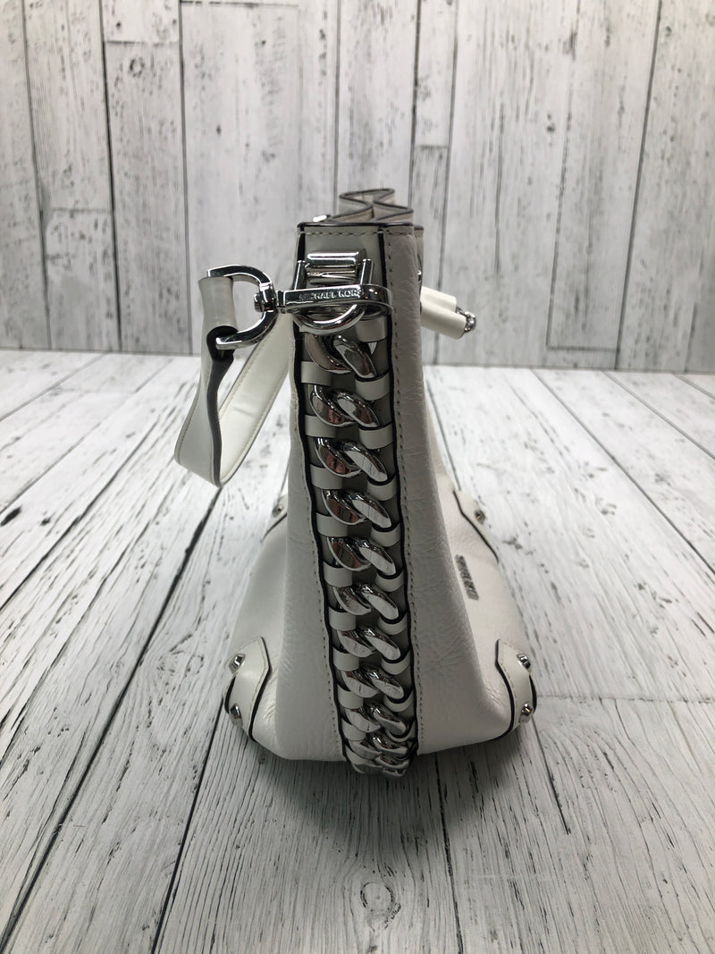 Micheal Kors Alanis Pebbled white Leather & silver purse - Hers