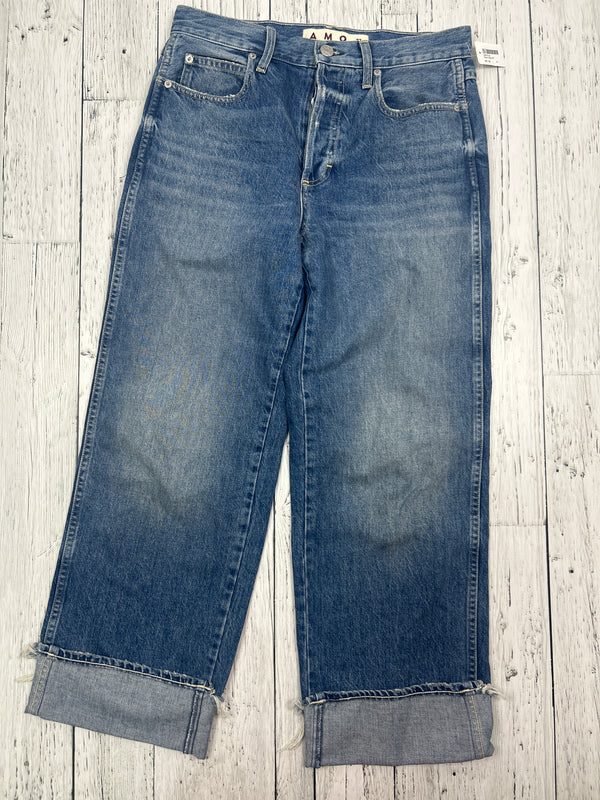 Amo blue cuffed wide leg jeans - Hers S/27
