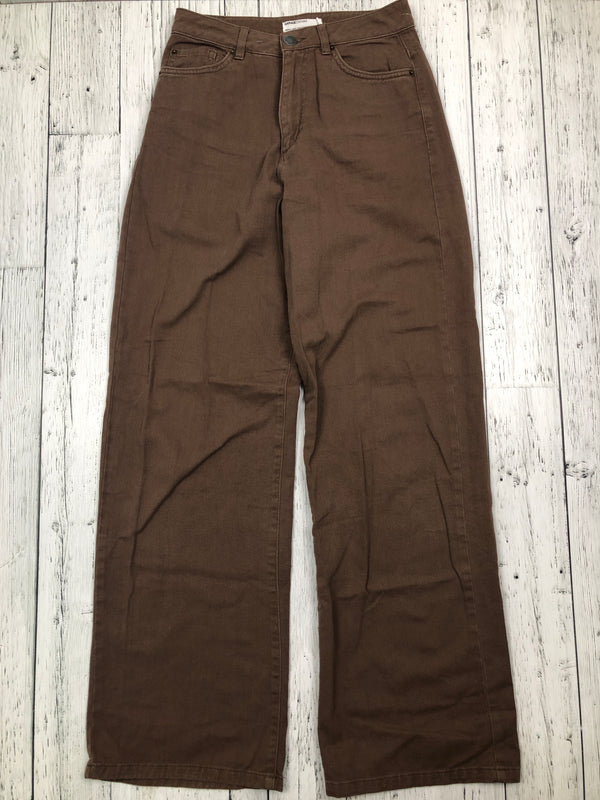 Garage wide leg brown denim pants - Hers XS/01