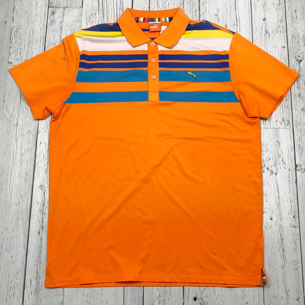 Puma orange blue patterned golf shirt - His L