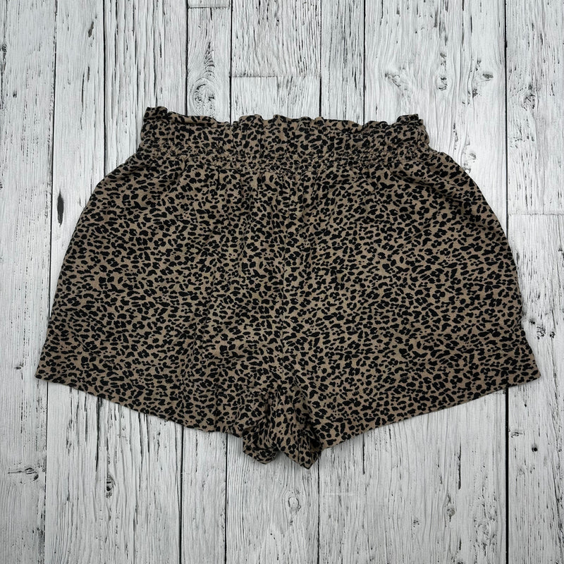 Abercrombie Brown/Black Leopard Print Shorts - Hers S