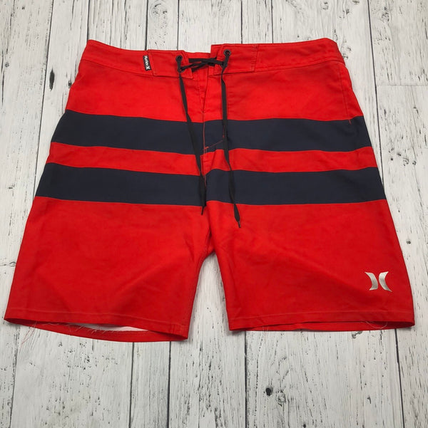 Hurley red black patterned swim shorts - His XS/28